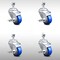 Service Caster 3 Inch SS Blue Polyurethane Swivel 12mm Threaded Stem Caster Set Brake SCC SCC-SSTS20S314-PPUB-BLUE-TLB-M1215-4 - alternate 1
